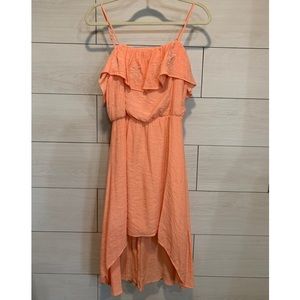Orange high low dress
